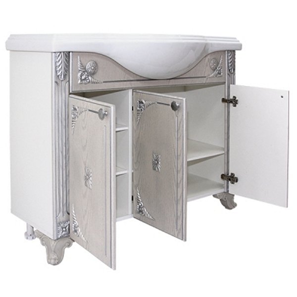 Мебель для ванной Mixline Людвиг 105, цвет патина серебро