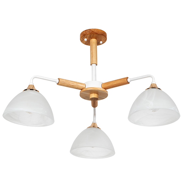Подвесная люстра Arte Lamp Matthew A5032PL-3BR, арматура белая / коричневая, плафоны стекло белое, 65х65 см