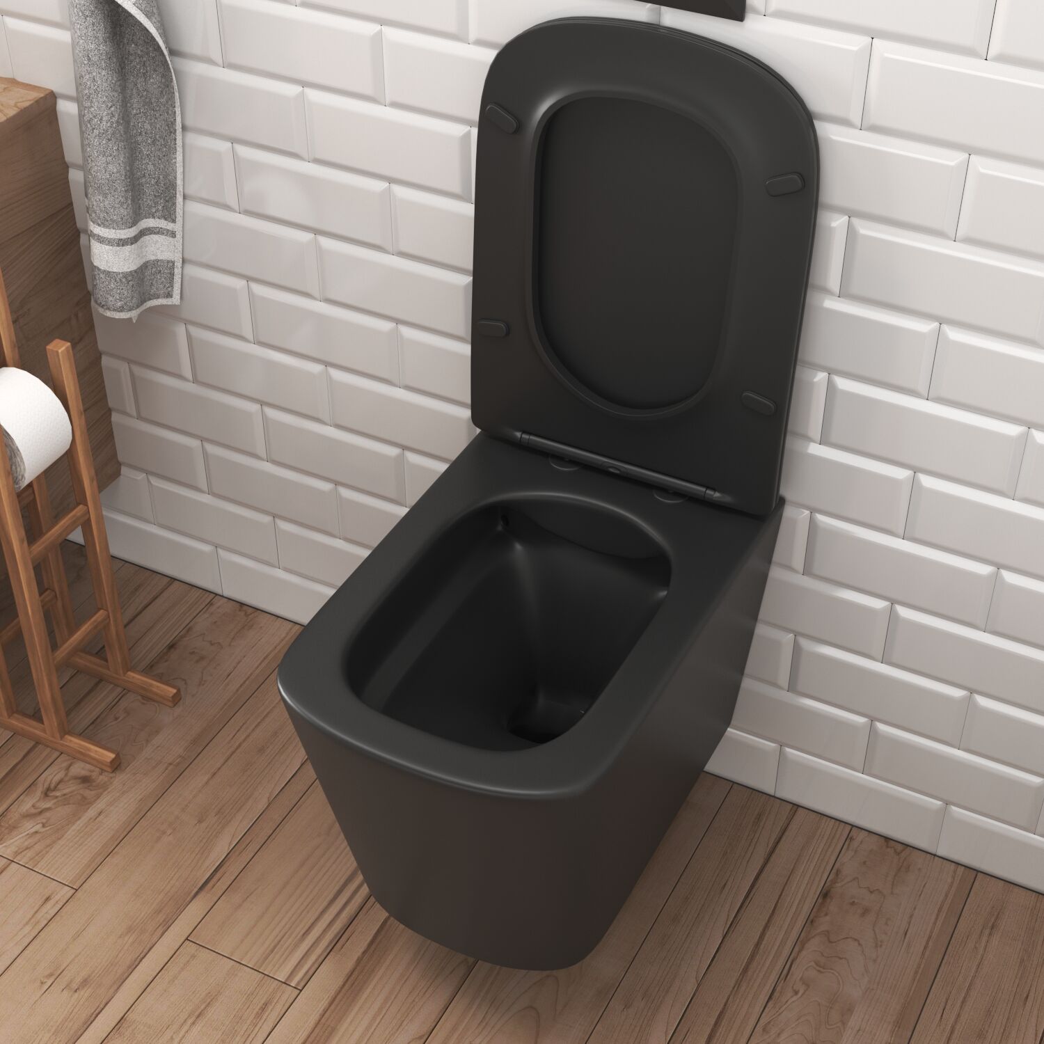 Комплект: Инсталляция TECE Base 2.0 9400413+Кнопка TECEnow белая+Verna Black JK3021028MB черный унитаз - фото 1