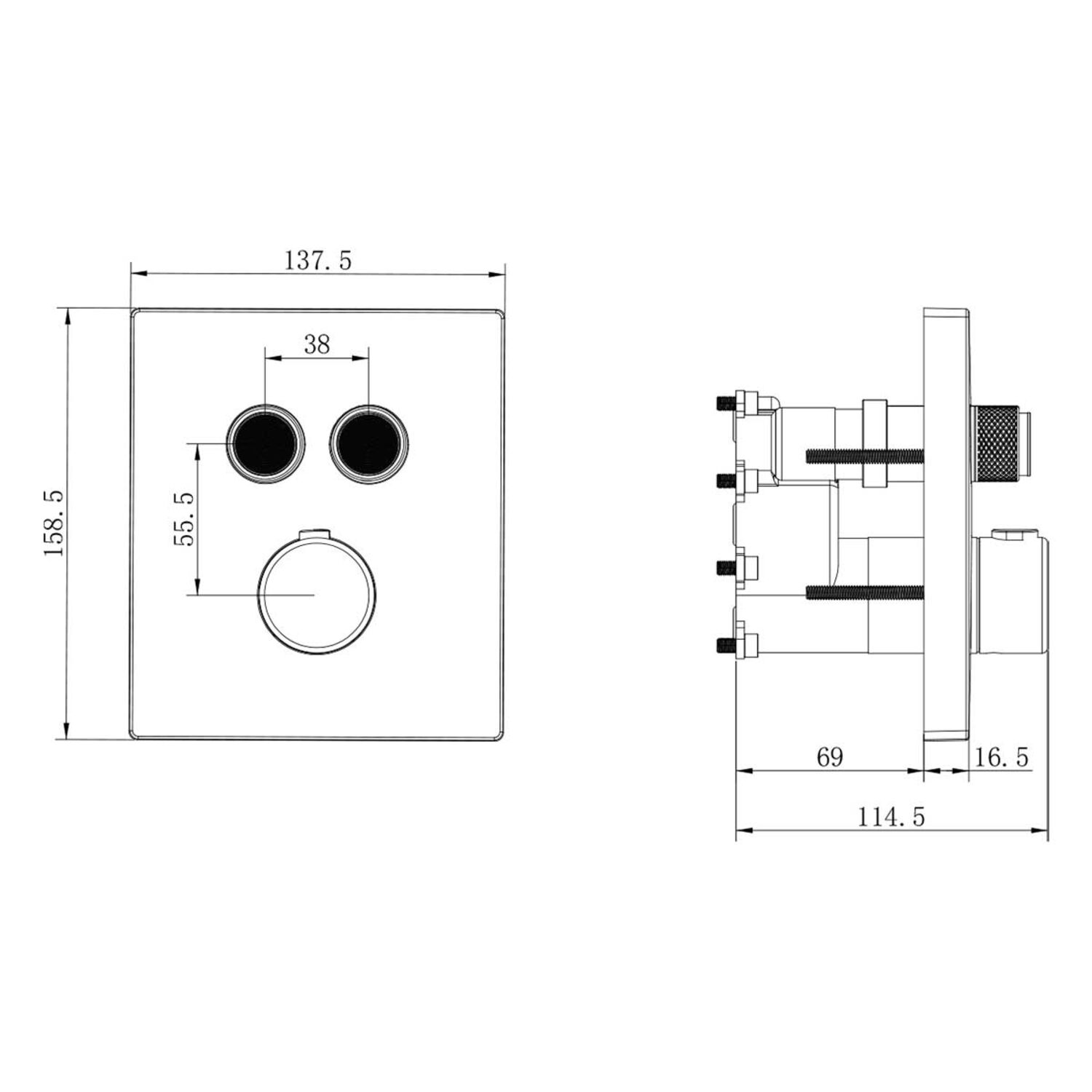 Душевой комплект Vincea Inspire VSFW-3I21MT2RMB, встраиваемый, с термостатическим смесителем, цвет черный - фото 1