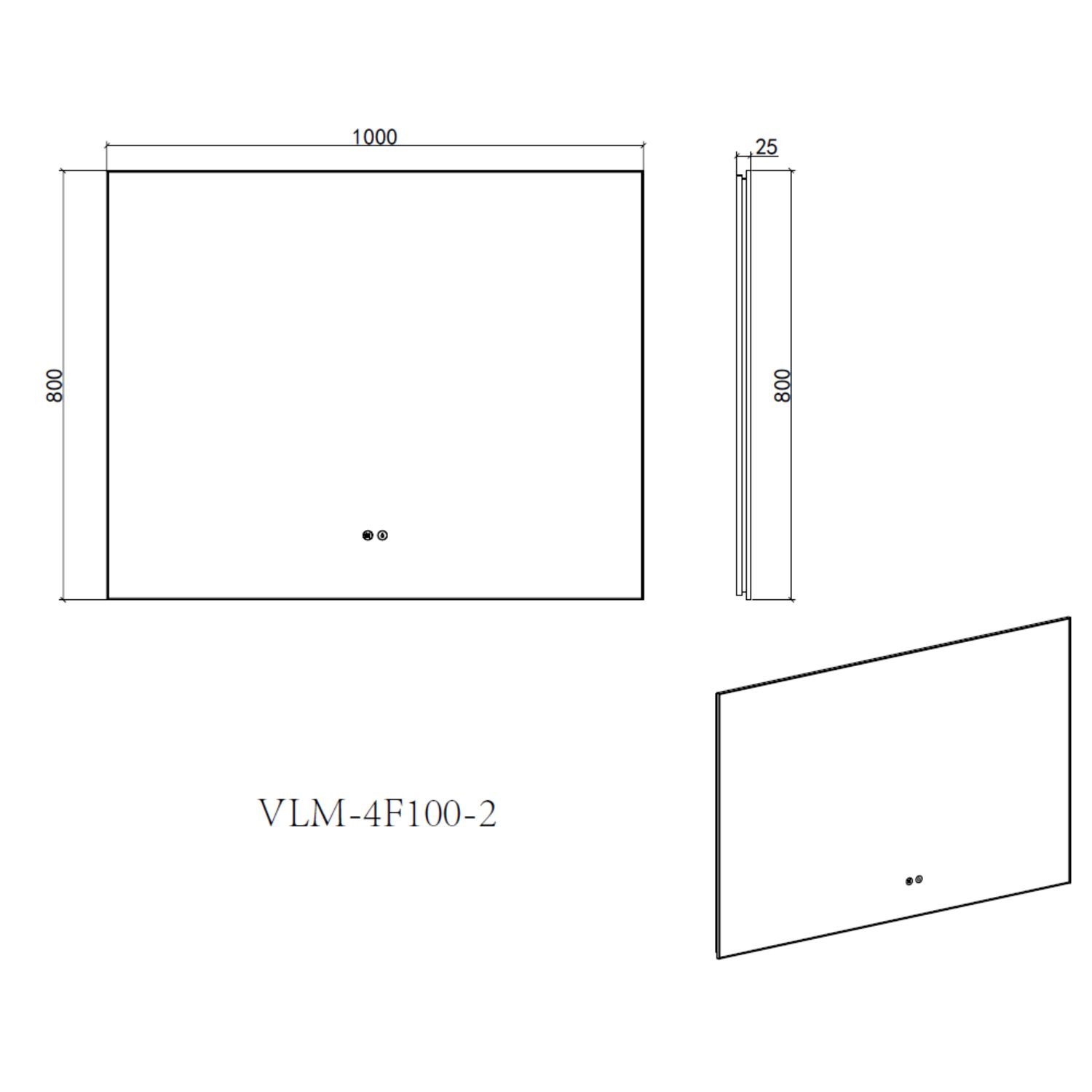 Зеркало Vincea VLM-4F10BG-2 100х80, с подсветкой, функцией антизапотевания, цвет брашированное золото - фото 1