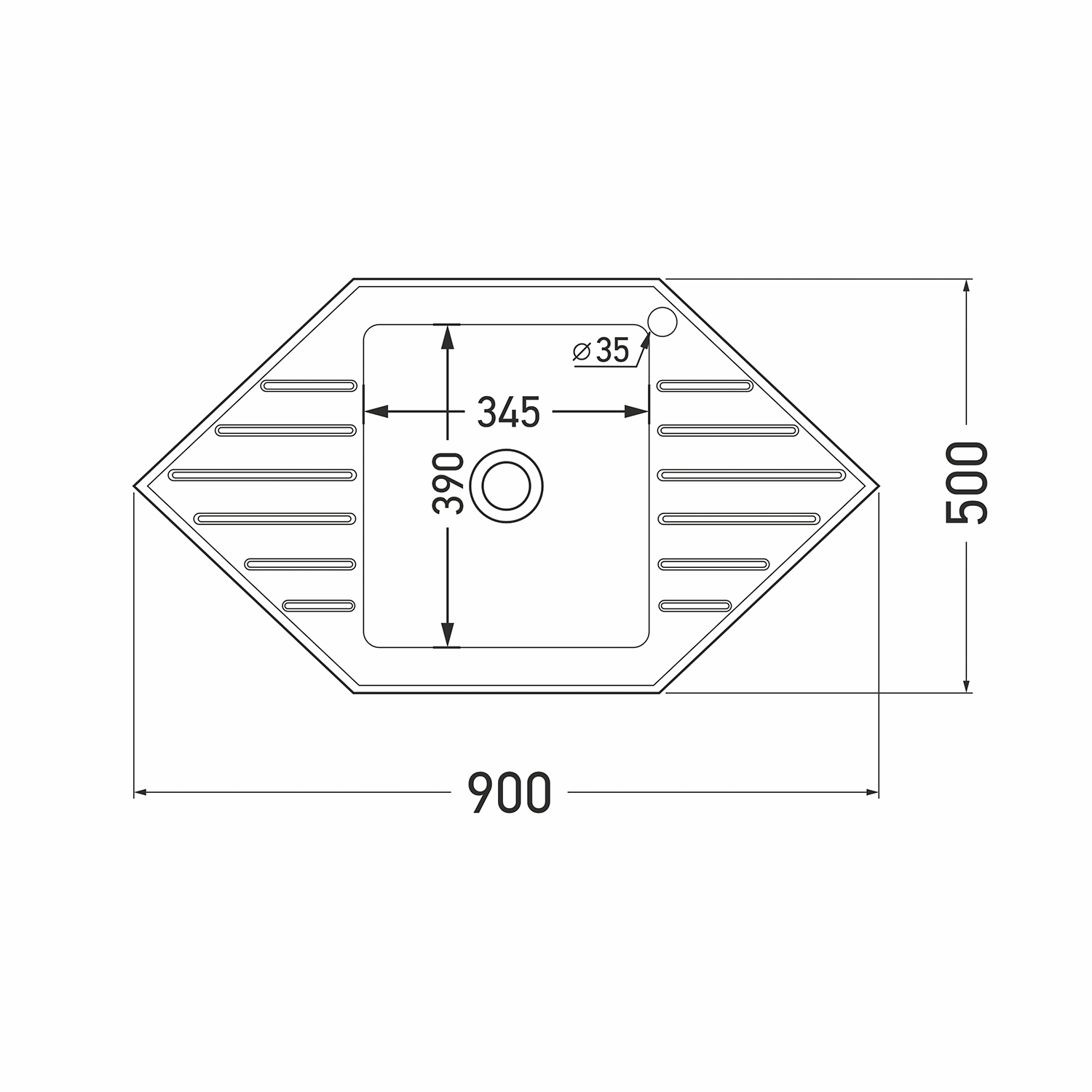 Кухонная мойка Mixline 532313 95x50, угловая, с крылом, цвет хром - фото 1