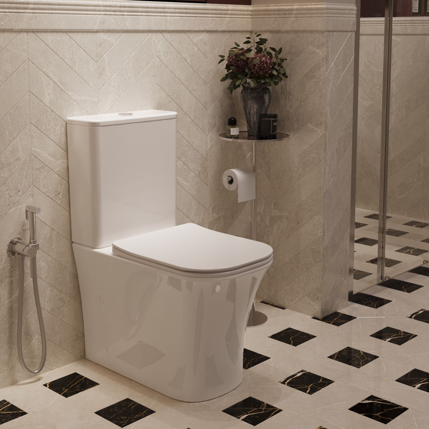 Унитаз-компакт Vincea City VT2-56T напольный, безободковый, смыв Торнадо, с сиденьем микролифт, цвет белый - фото 1