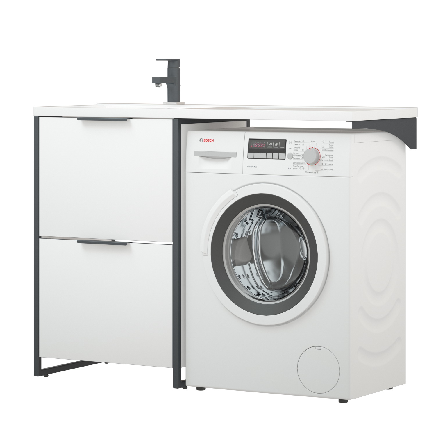 Тумба под раковину Corozo Гера 57 Z напольная, цвет белый - фото 1