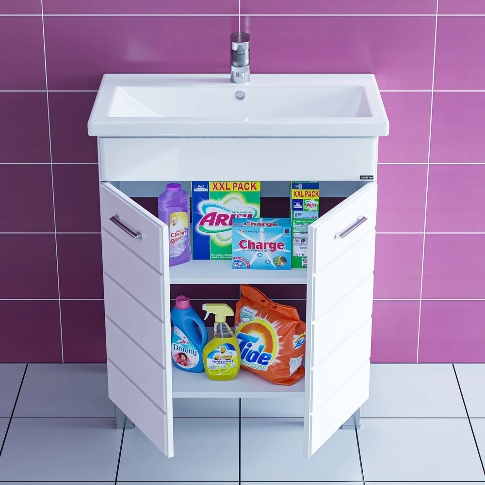 Тумба под раковину Санта Омега 70 напольная, с дверцами, цвет белый - фото 1