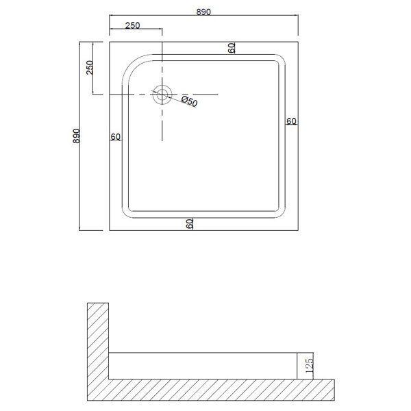 Поддон для душа Niagara Nova NG-90-90Q 90x90, ABS-пластик, цвет белый