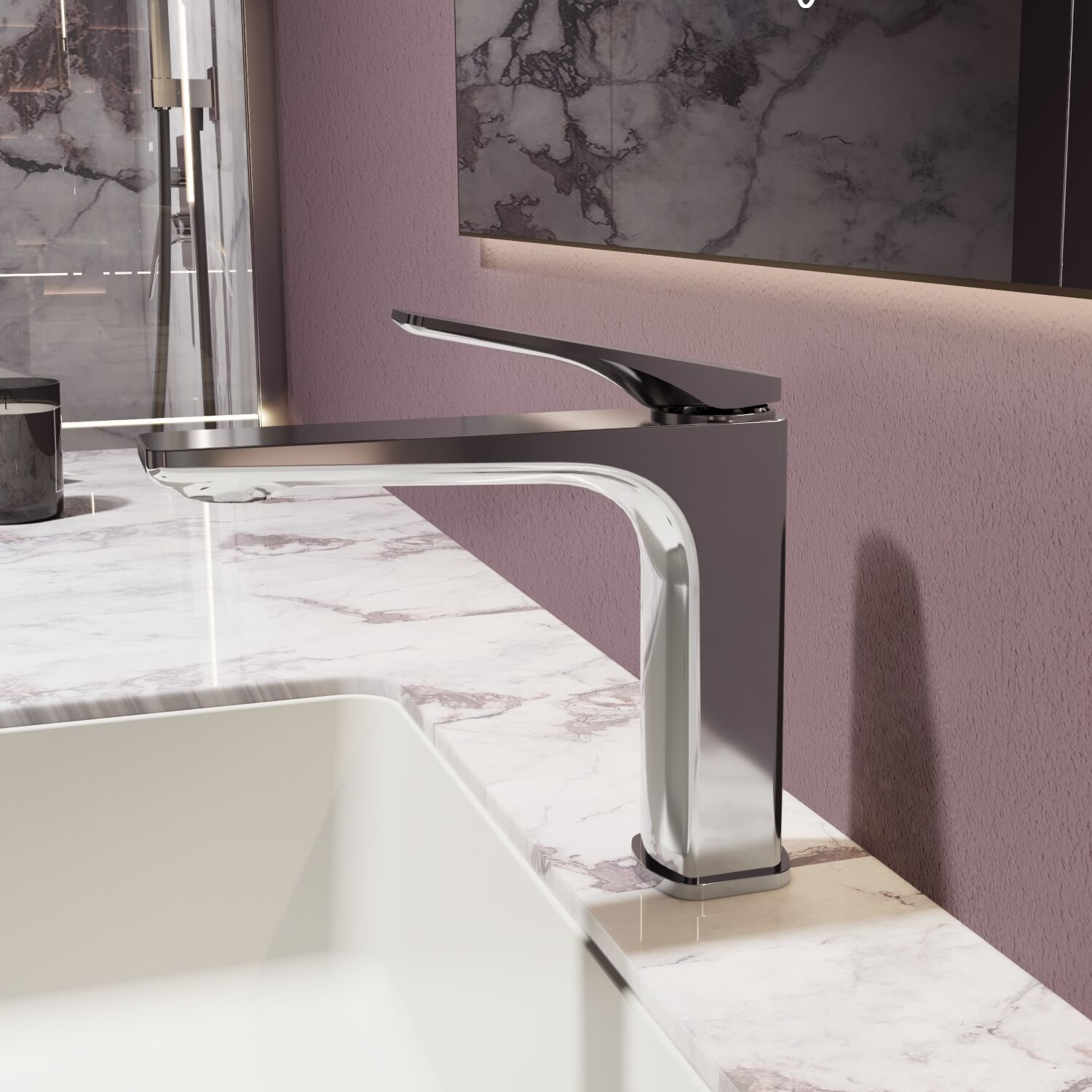 Смеситель Vincea Puro VBF-5P01CH для раковины, цвет хром - фото 1