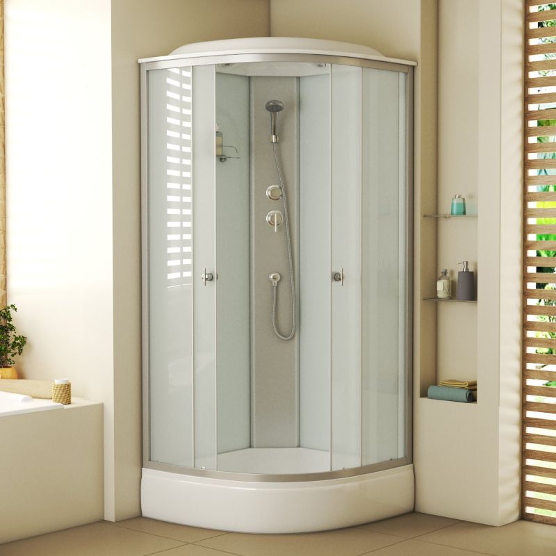 Душевая кабина Niagara Eco NG-3304-14 90х90, стекло матовое, профиль серебро, с крышей