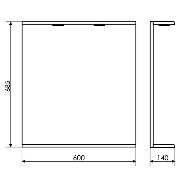 Зеркало Comforty К 60x70, с подсветкой, цвет белый глянец - фото 1