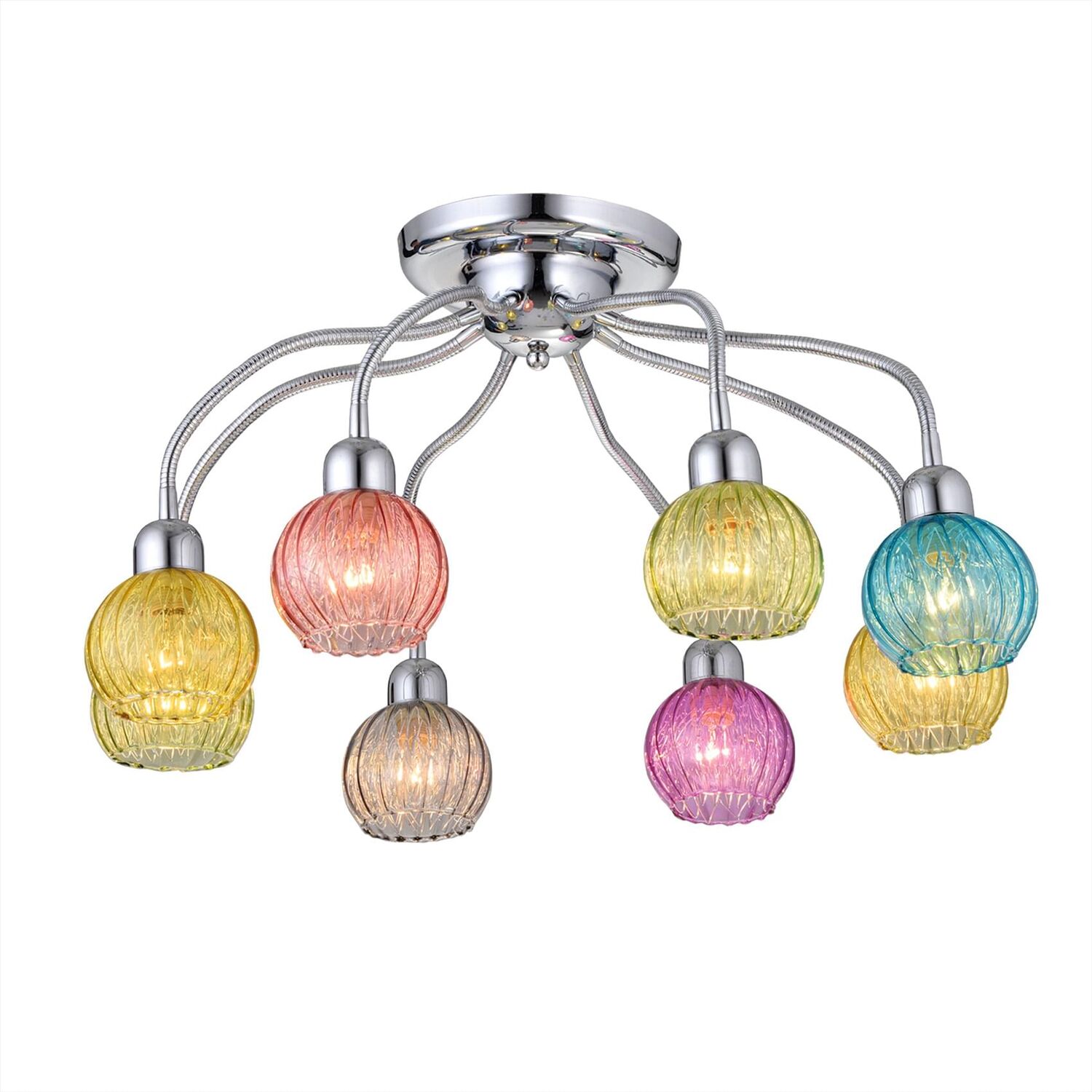 Потолочная люстра Citilux Попурри CL604181, арматура хром, плафоны стекло разноцветное
