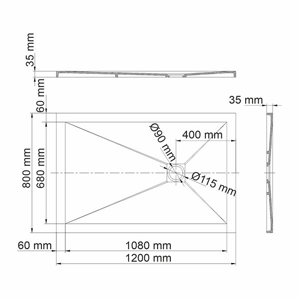 Поддон для душа WasserKRAFT Aller 10T06 120x80, искусственный камень, цвет слоновая кость - фото 1