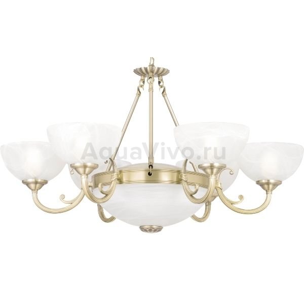 Подвесная люстра Arte Lamp Windsor A3777LM-6-2AB, арматура цвет бронза, плафон/абажур стекло, цвет белый