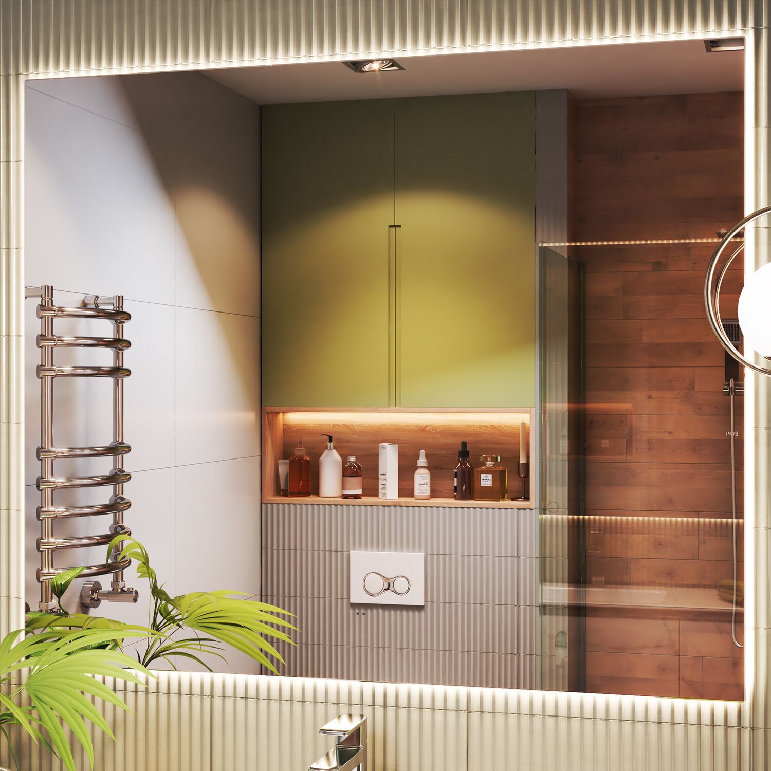 Зеркало Vigo Quadro Comfort 120x100, с подсветкой, функцией антизапотевания