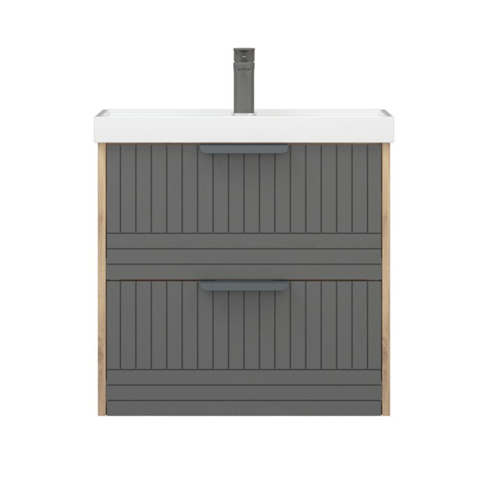 Тумба под раковину Corozo Инди 60, подвесная/напольная, цвет дуб канзас/графит - фото 1
