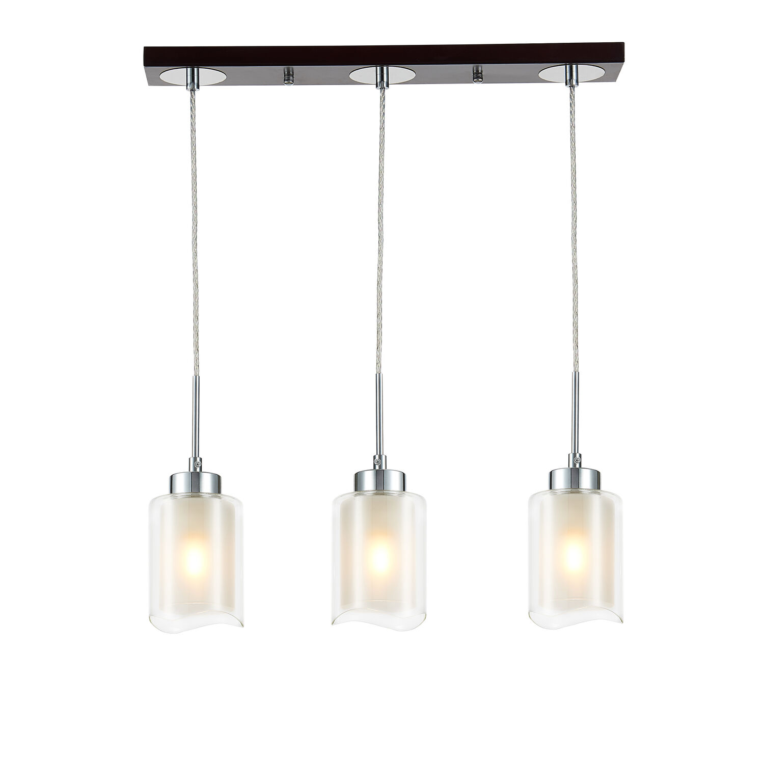 Подвесной светильник Citilux Фортуна CL156232, арматура венге, плафоны стекло прозрачный / белый