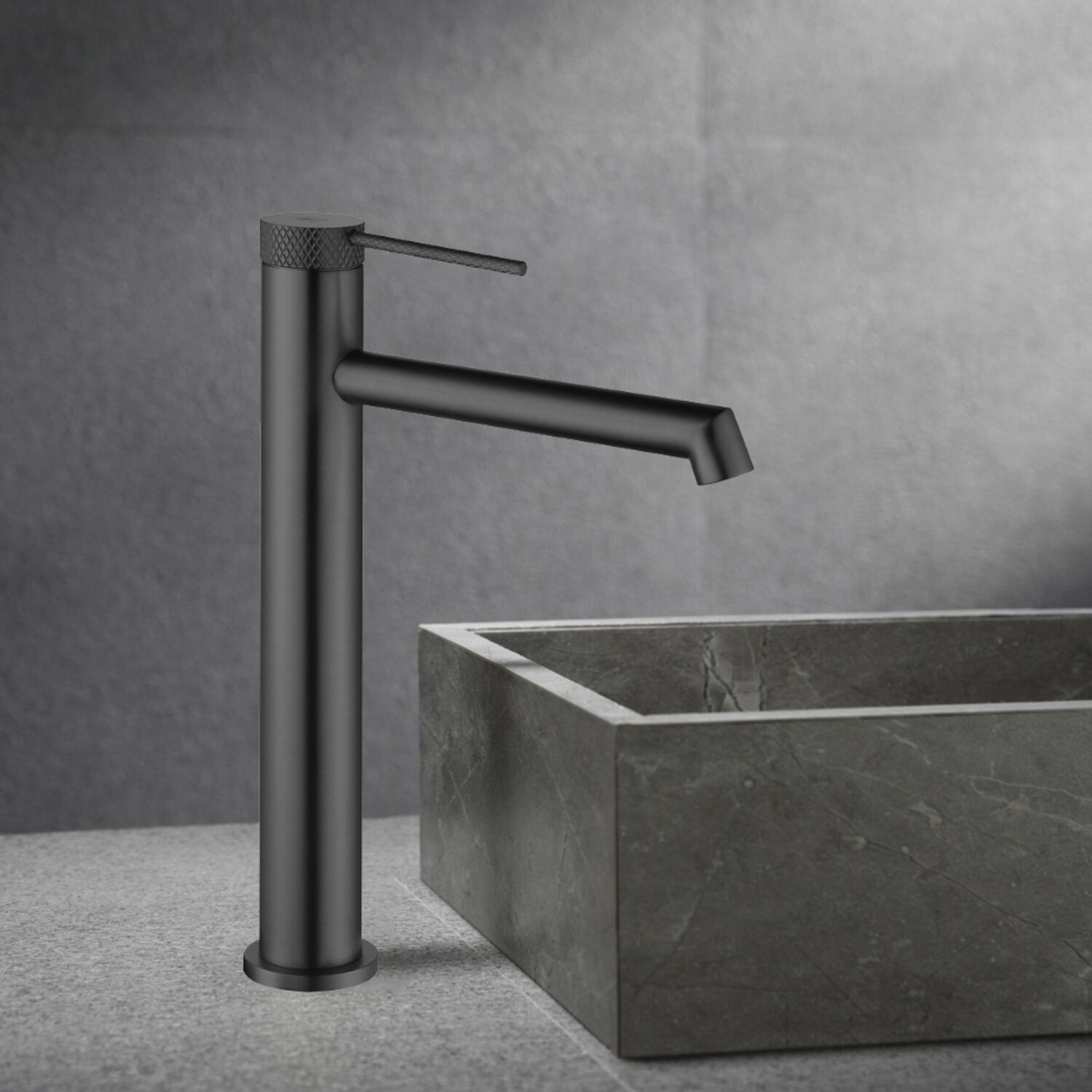 Смеситель Vincea Rim VBF-2RM2GM для раковины, цвет вороненая сталь - фото 1