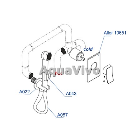 Гигиенический душ WasserKRAFT Aller A010657 со встраиваемым смесителем - фото 1