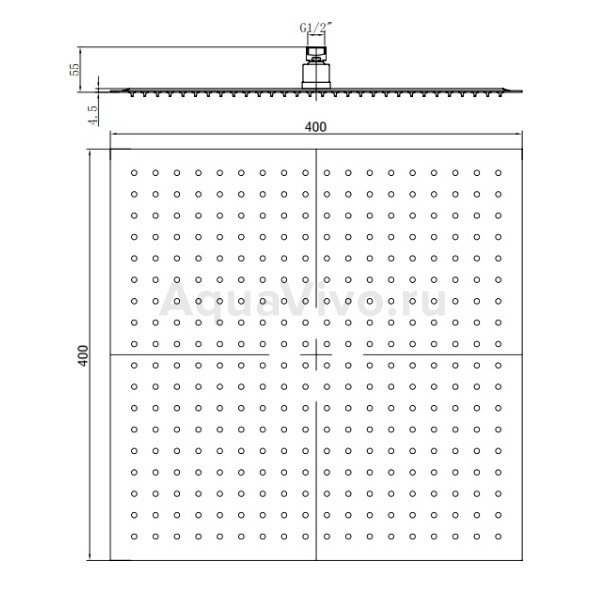 Верхний душ RGW Shower Panels SP-82, 40х40 см, цвет хром - фото 1