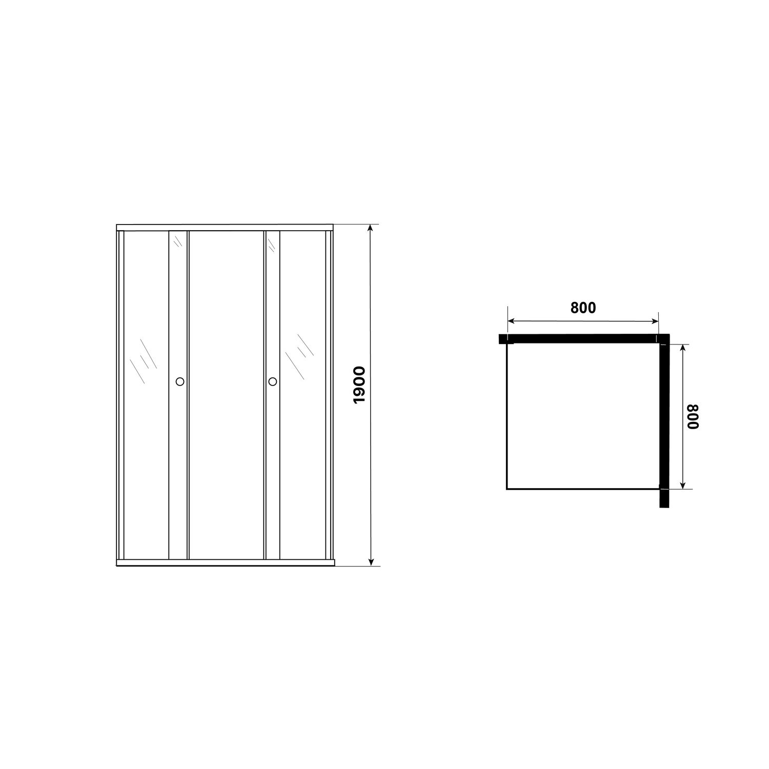 Душевой уголок Niagara Eco NG-1008-14Q Black 80х80, стекло мозаика, профиль черный матовый - фото 1
