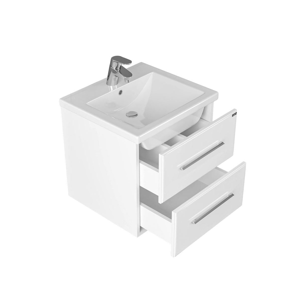 Тумба под раковину Санта Омега 50 подвесная, с ящиками, цвет белый - фото 1