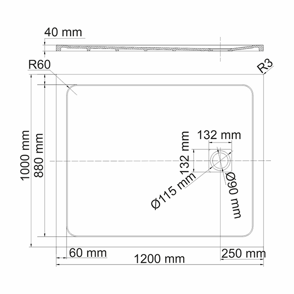 Поддон для душа WasserKRAFT Neime 19T10 120x100, искусственный камень, цвет черный - фото 1