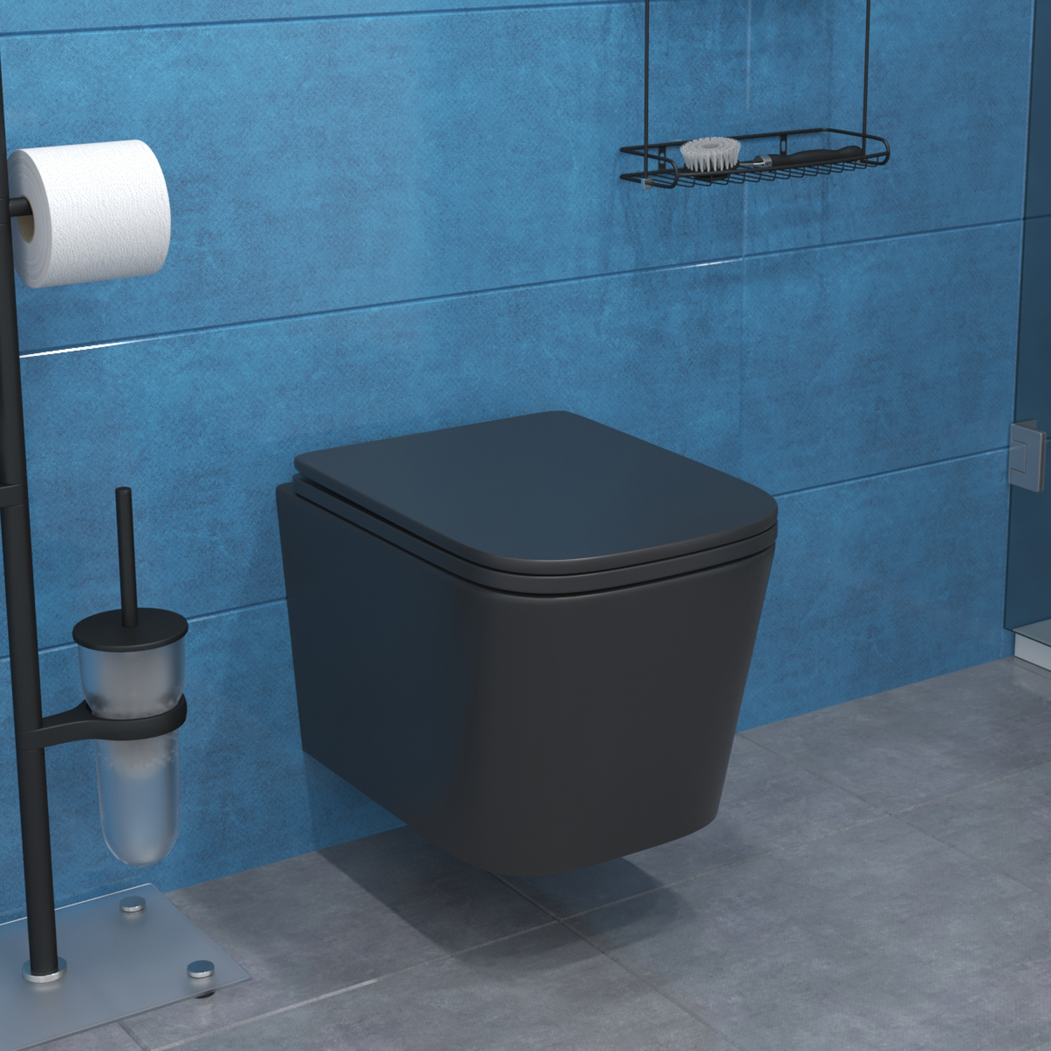 Комплект: Инсталляция AM.PM Pro I012704+Кнопка I0450A38 черная +JOKI Verna T JK0711055MB черный унитаз, смыв торнадо - фото 1