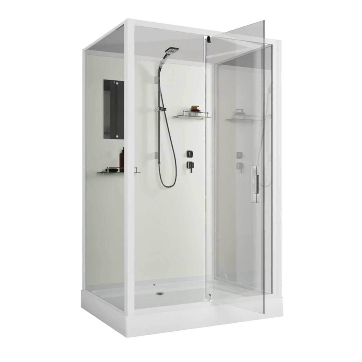 Душевая кабина Niagara Standart ST100/80/15Q/BK 100х80, стекло прозрачное, профиль белый, без крыши