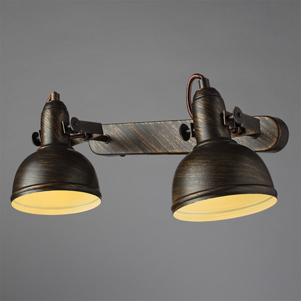 Спот Arte Lamp Martin A5213AP-2BR, арматура коричневая / золото, плафоны металл коричневый / золото, 36х11 см - фото 1