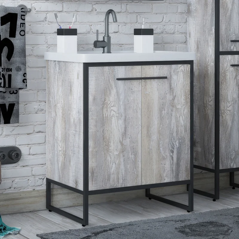 Тумба под раковину Corozo Айрон 70, цвет антик - фото 1