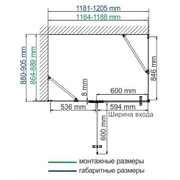 Душевой уголок WasserKRAFT Aller White WasserSchutz 10H07LW 120x90 левый, стекло прозрачное, профиль серебристый