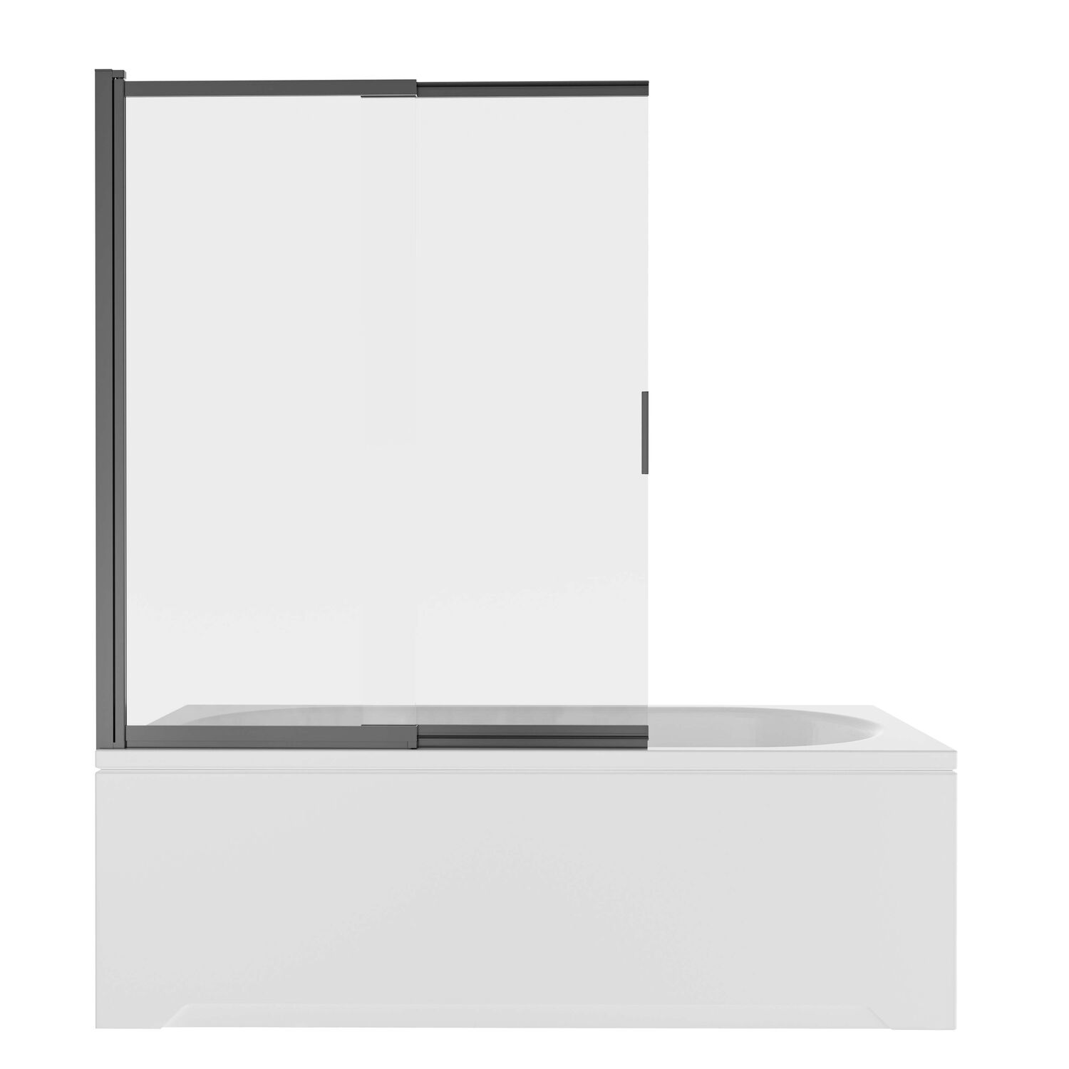 Шторка на ванну Акватек AQ.BSS.100.1BL 100x150, стекло прозрачное, профиль черный матовый