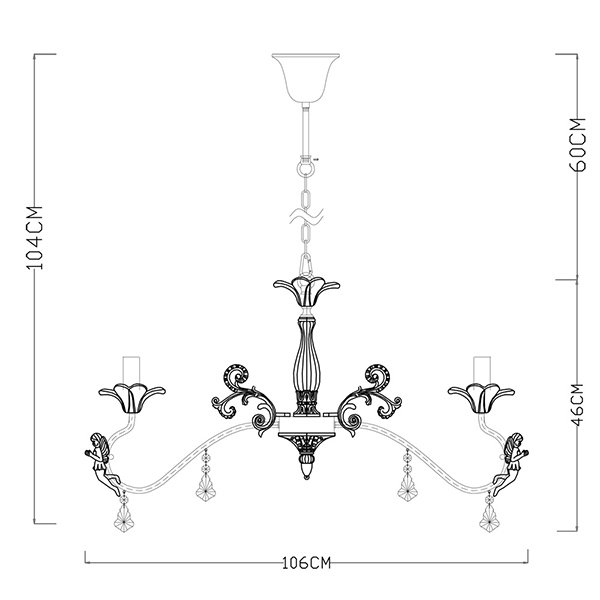 Подвесная люстра Arte Lamp Angelina A5349LM-8WH, арматура белая / прозрачная, 74х74 см - фото 1