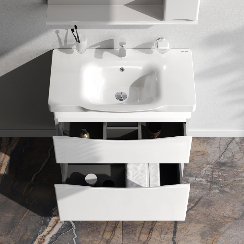 Тумба под раковину AM.PM Like 80 подвесная, цвет белый глянец - фото 1