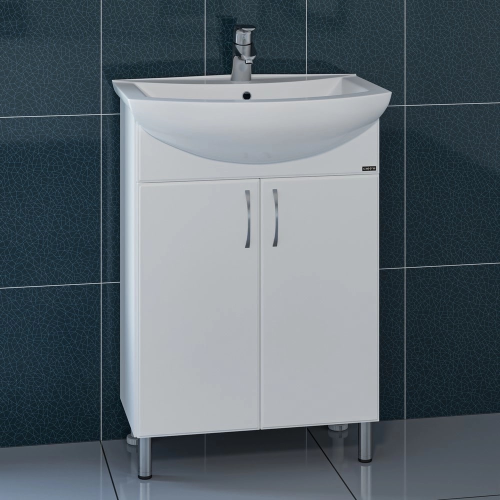 Тумба под раковину Санта Грация 60 напольная, с дверцами, цвет белый