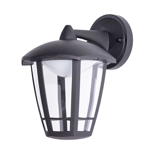 Настенный светильник Arte Lamp Enif A6064AL-1BK, арматура черная, плафон пластик прозрачный, 16х19 см