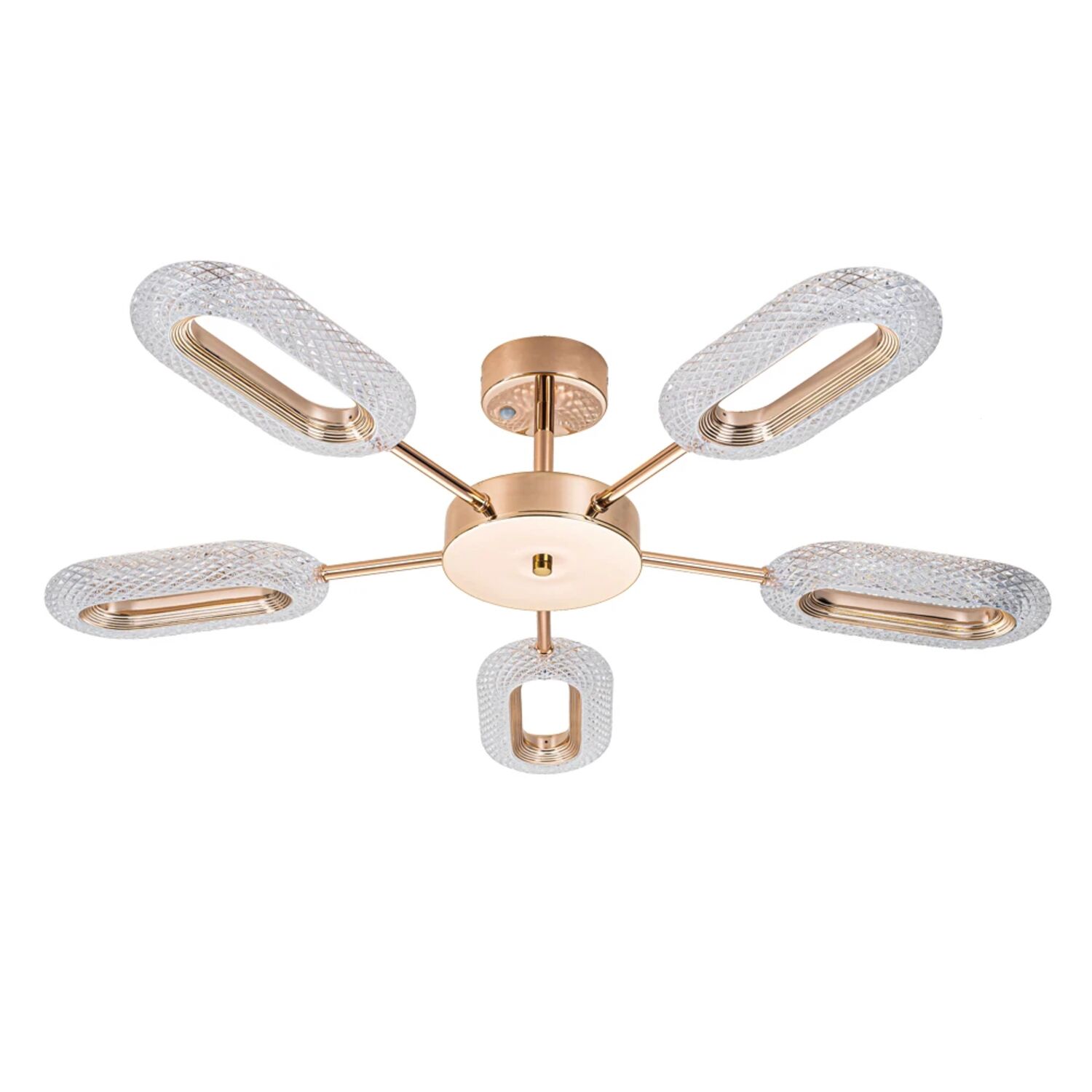 Потолочная люстра Arte Lamp Ovale A2489PL-5GO, арматура золото, плафон акрил прозрачный
