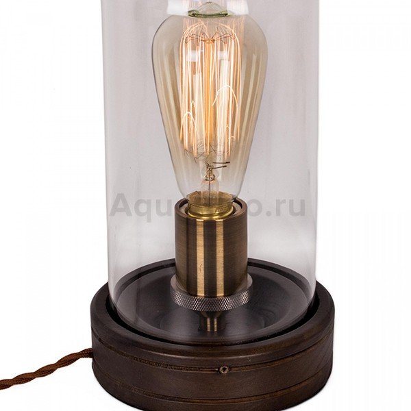 Интерьерная настольная лампа Citilux Эдисон CL450801, арматура бронза / венге, плафон стекло прозрачное, 14х14 см