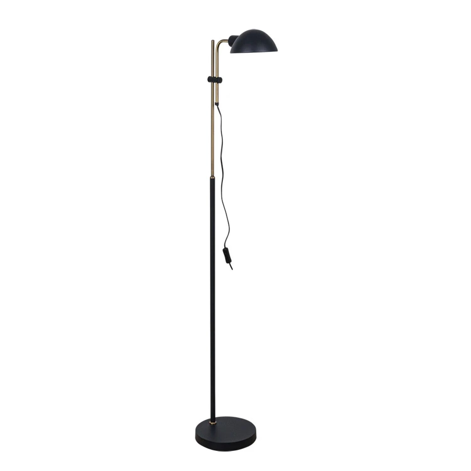 Торшер Arte Lamp Zetta A7055PN-1BK, арматура черная, плафон металл черный
