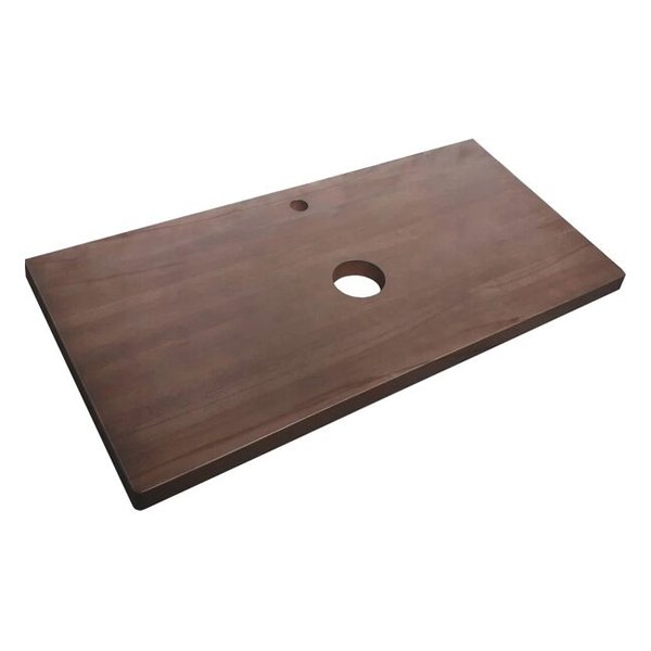 Столешница Jorno для тумбы Wood 100, с отверстиями под раковину и смеситель, цвет темное дерево