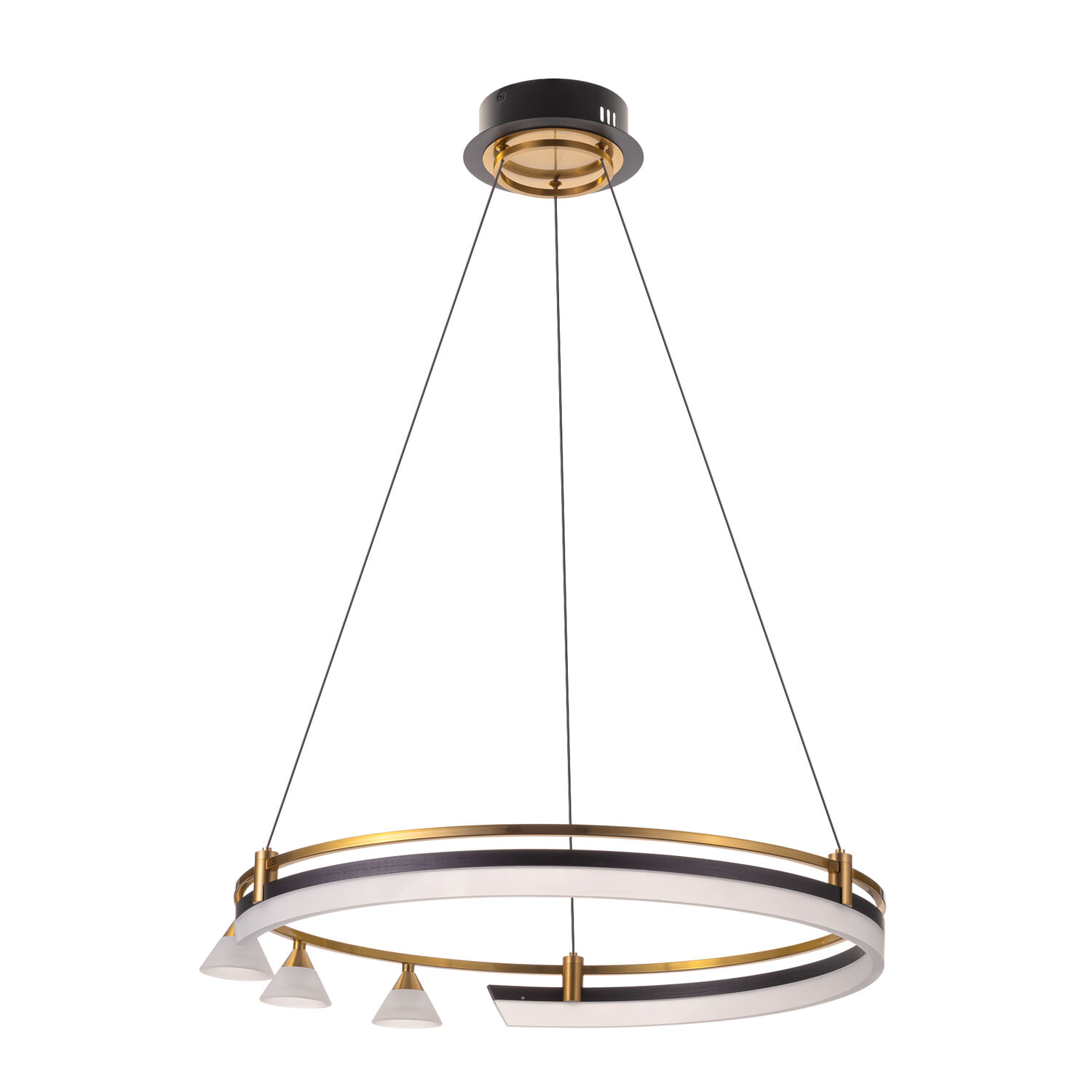 Подвесная люстра Citilux Helly CL211062, арматура черная / бронза, плафоны полимер белый - фото 1