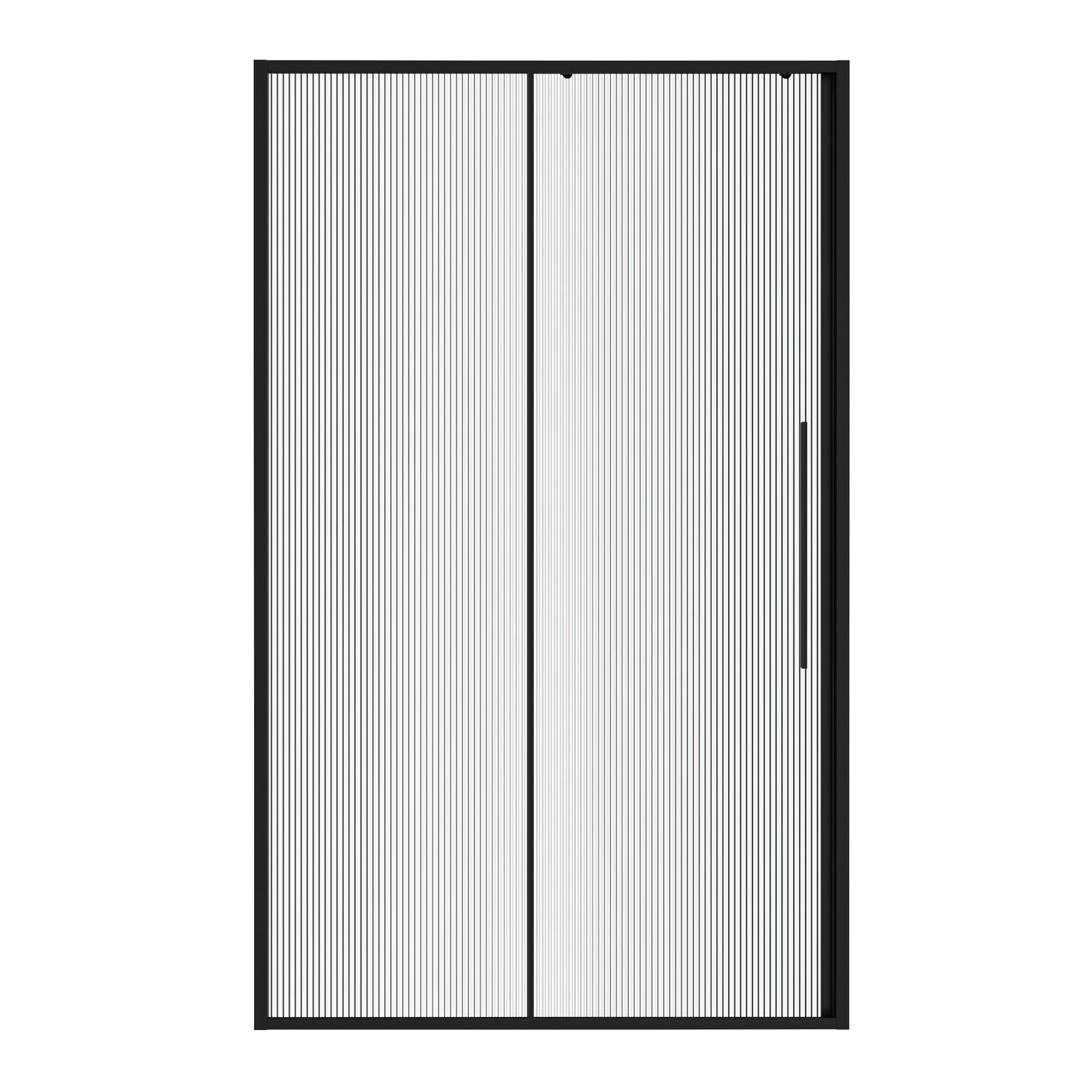 Душевая дверь Niagara Nova NG-84-L11FHB 110x195, левая, стекло рифленое, профиль черный матовый - фото 1
