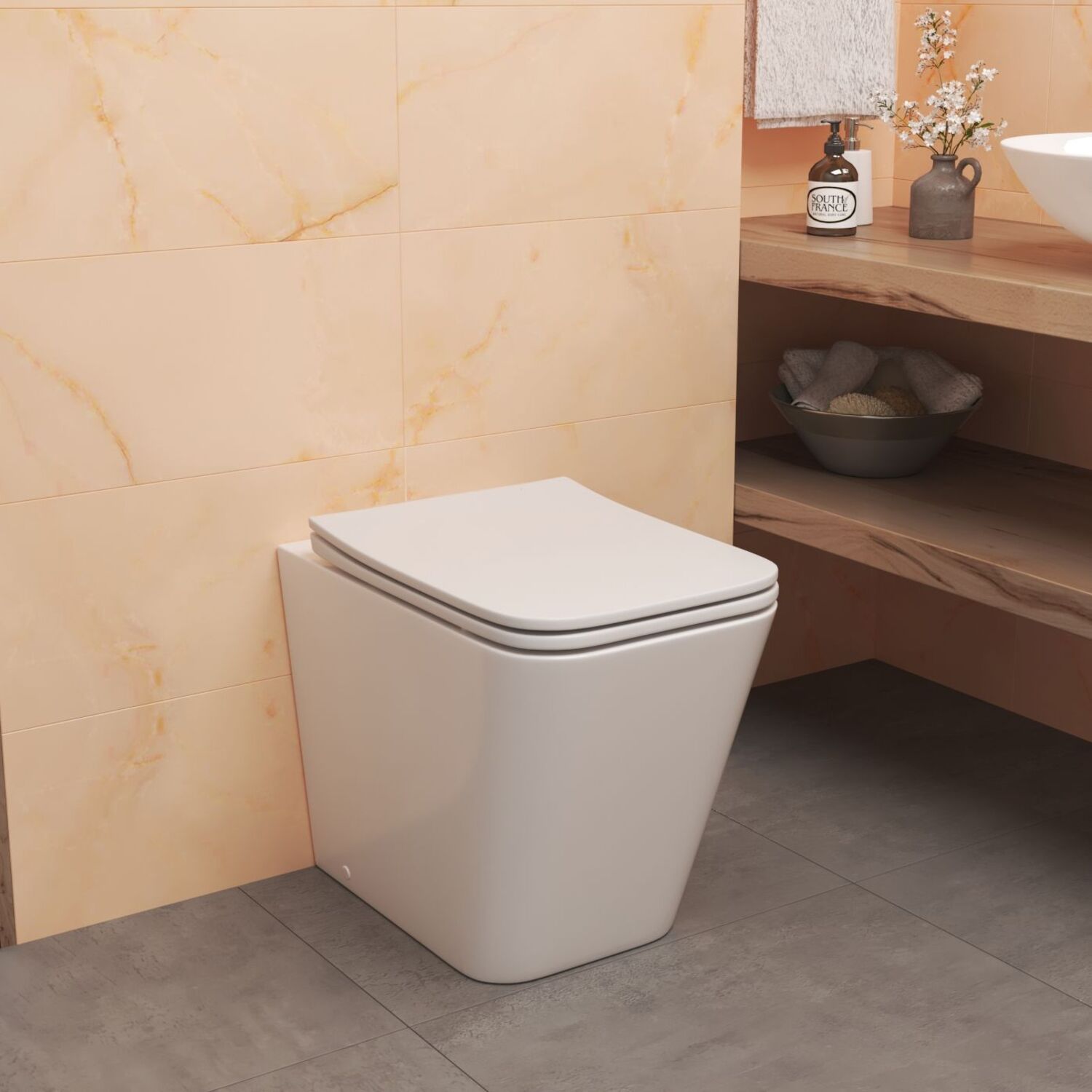 Комплект: Бачок JK01252+Кнопка JK007551 золото+Verna JK1083012 приставной / напольный унитаз - фото 1