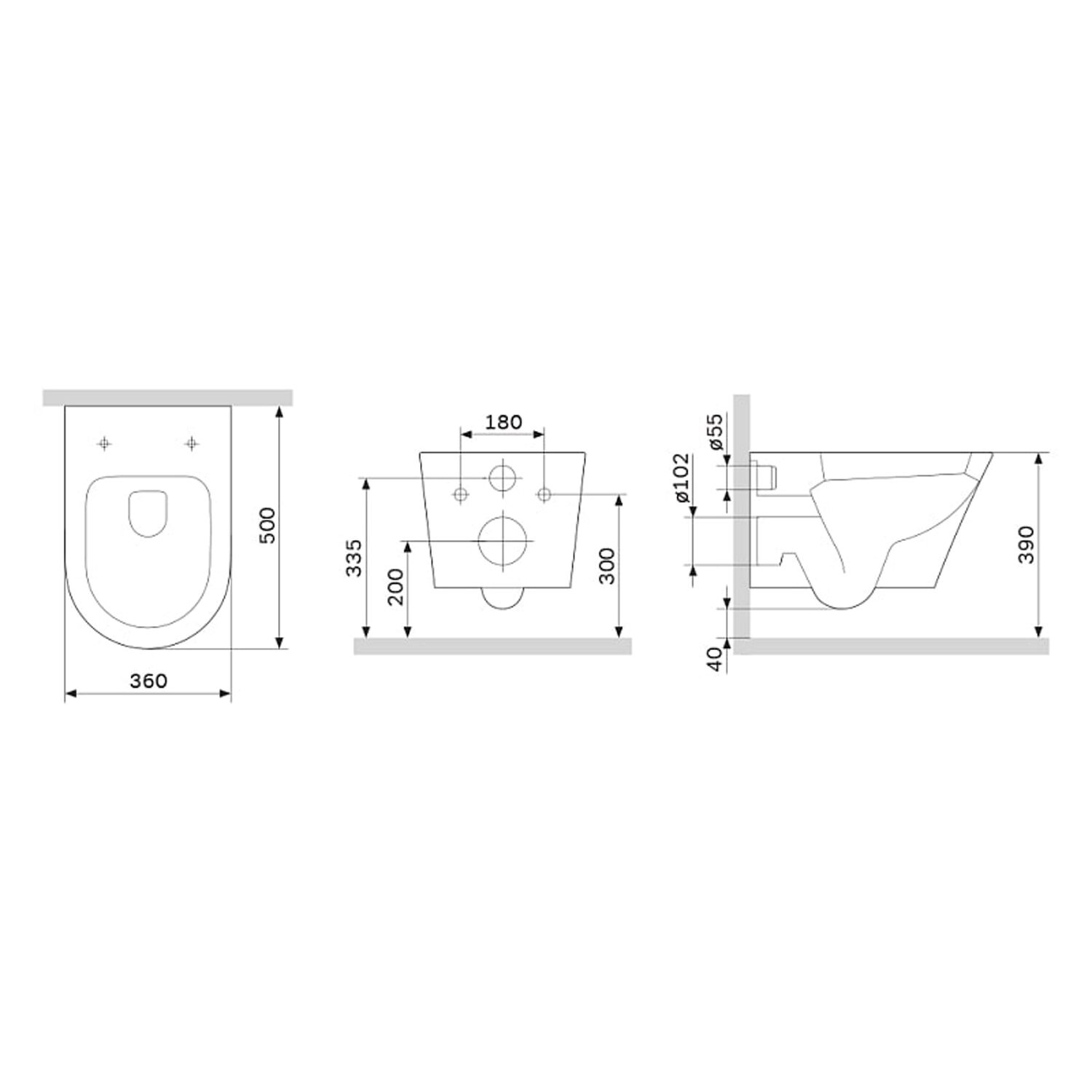 Комплект: AM.PM Sense C741701SC унитаз+Инсталляция JK03553+Кнопка JK205552 черная/хром - фото 1