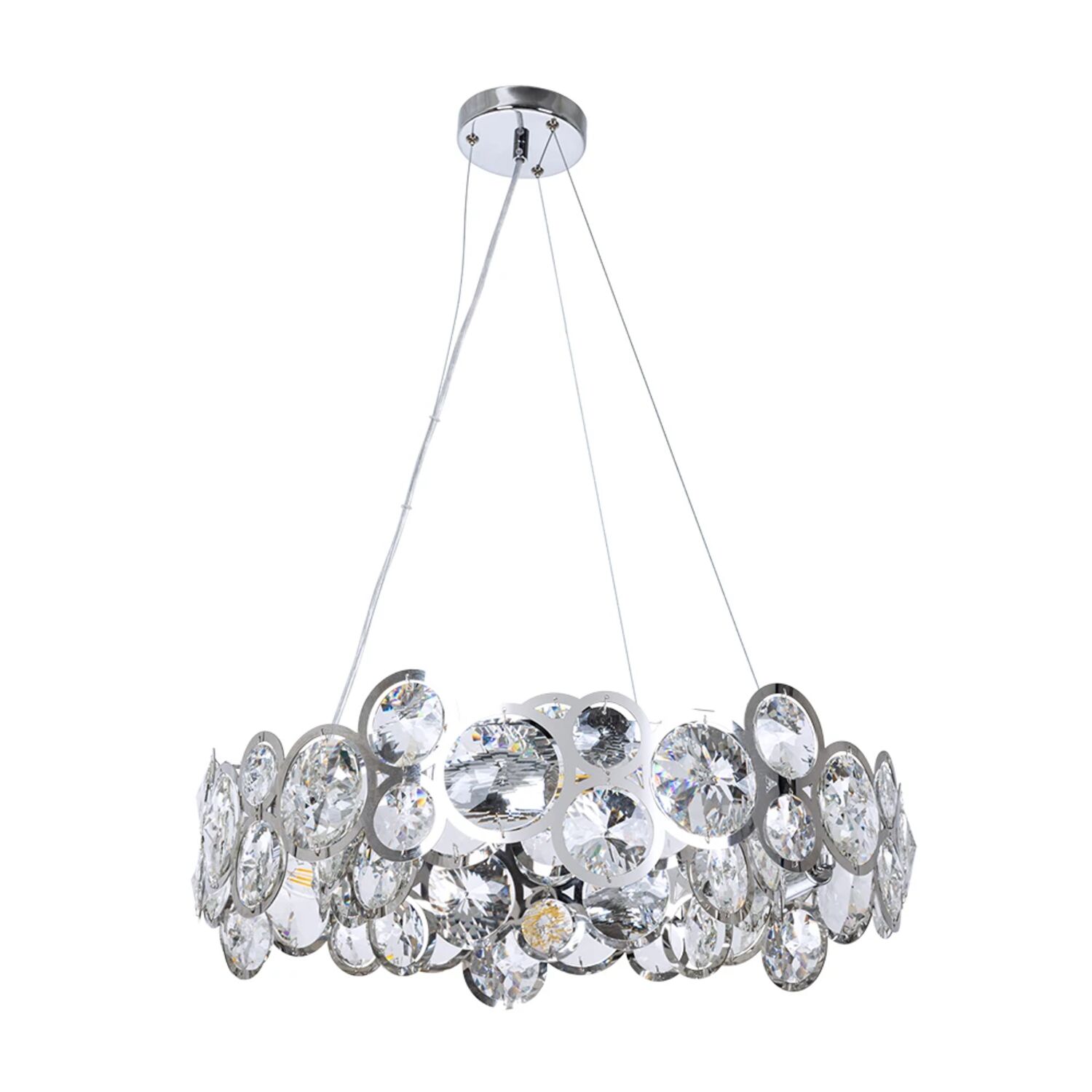 Подвесная люстра Arte Lamp Sarah A1062SP-6CC, арматура хром, плафон хрусталь прозрачный