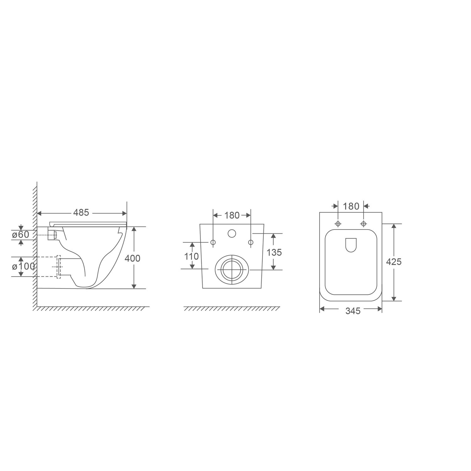 Унитаз Vincea Demi VT1-55T подвесной, безободковый, смыв Торнадо, с сиденьем микролифт, цвет белый - фото 1
