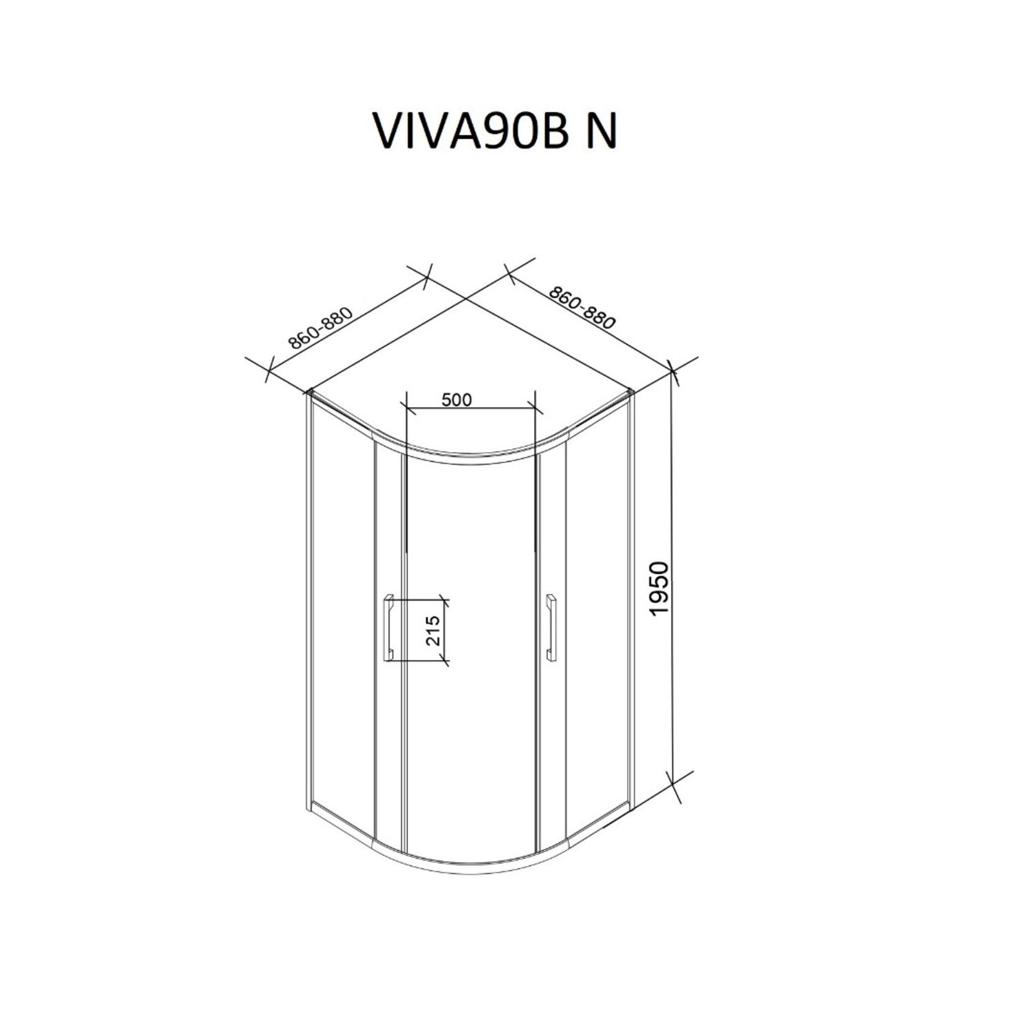 Душевой уголок CeruttiSPA Viva 90B N 90x90, стекло прозрачное, профиль черный - фото 1