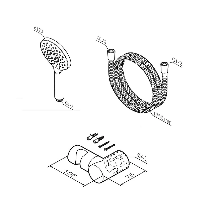 Душевой гарнитур AM.PM Like F0118000, цвет хром - фото 1