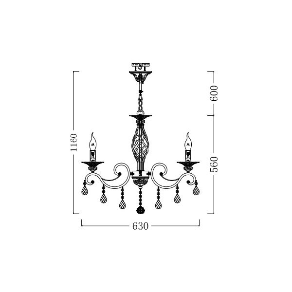 Подвесная люстра Maytoni Grace ARM247-06-G, арматура белая / золото, плафоны органза белая, 65х65 см