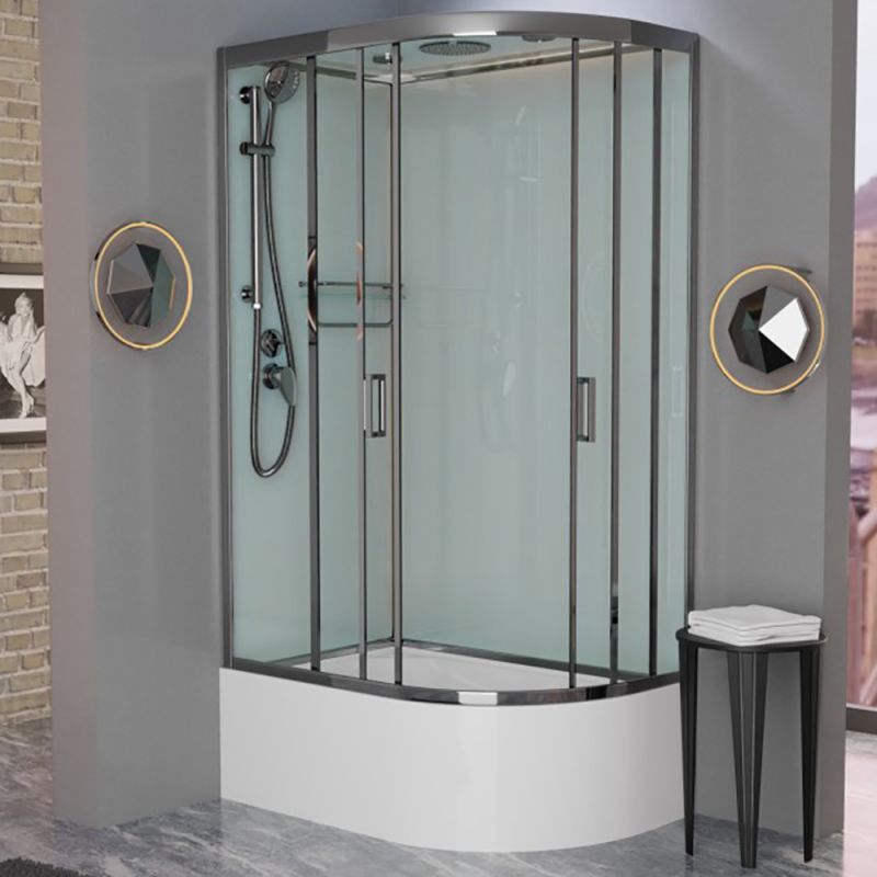 Душевая кабина Frank F412/2 L М Brilliant 120x80, левая, с полотенцедержателем, стекло матовое, профиль хром