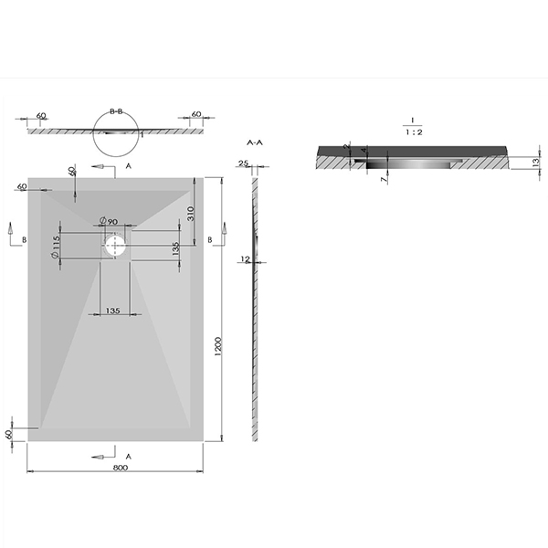 Поддон для душа Vincea VST-4SR 120x80, искусственный камень, цвет белый матовый